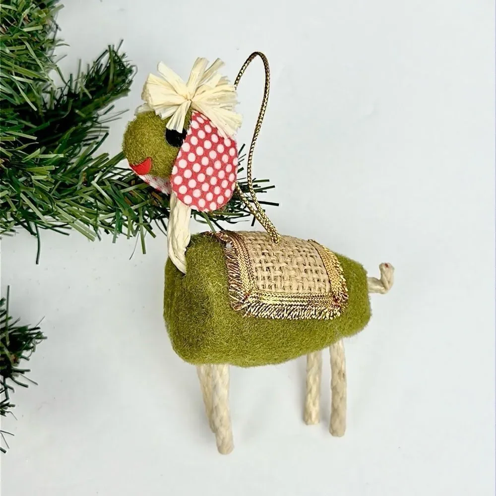 Felt Little Sheep Vintage Christmas Ornaments Japan